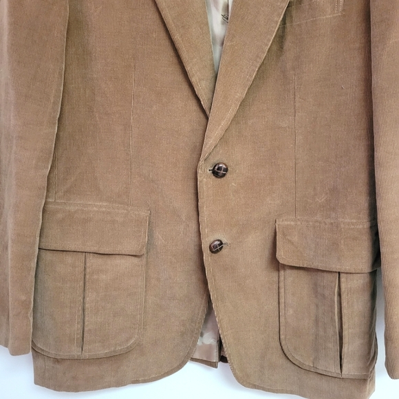 Carl Michaels Mens Tan Corduroy Fitted Blazer size R40 - Picture 4 of 16